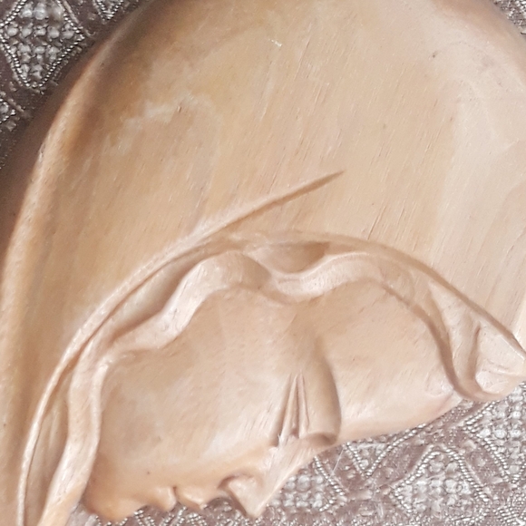 Vintage Hand Carved Adalbart Thibault Wooden Plaque Mother & Child - Picture 5 of 14